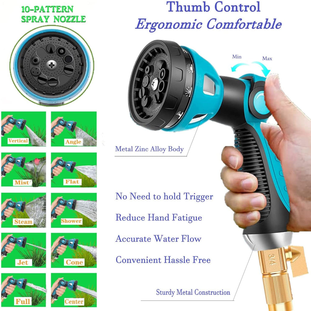 Garden Hose Expandable 75ft 100ft 150ft Expanding 75 feet 100 foot 150 ft (CA, SkyBlue)